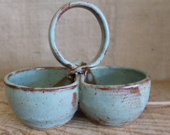 Fern Stoneware Condiment Server