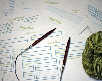 Knitting or Crochet Journal Printable PDF, Knitting or Crochet Notes, Knitting or Crochet Project Planner