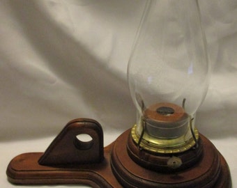 Vintage Large wood and glass candle holder lantern