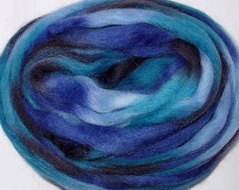 3.5oz, wool roving for felting, spinning fiber, felting wool, wool roving, dread wool, spinning wool, black,blue, 100g, 100% wool