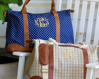 Monogrammed Weekender Bag - Personalized Duffle Bag - Monogrammed Overnight Bag - Carry ON Bag - Bridesmaids Gift - Travel Bag