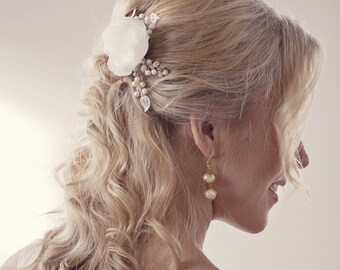 Wedding Hair flower Wedding hair piece Bridal hair piece Champagne Hair Flowers Hair accessories vintage rustic wedding hair flowers