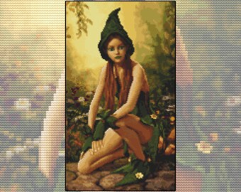 Cross stitch kit Pixie, elf, fairy, pixie, fantasy