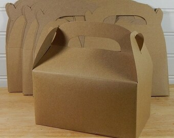 Kraft Gable Boxes 10, Gifts, Party, Paper, Holiday Packaging