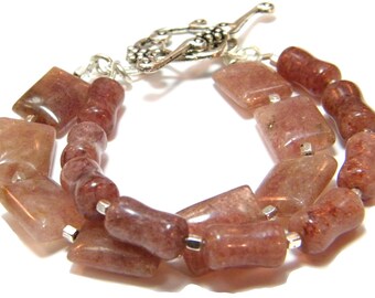 Lepidolite Bracelet, Lepidolite Jewelry, Gemstone Bracelet, Gemstone Jewelry, Toggle Bracelet, Silver Gemstone Bracelet