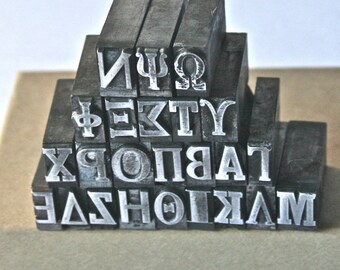 Choose Your Own Greek Letterpress Type Letters for Printing Stamping and Decor