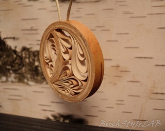 birch bark pendant necklace wooden pendant