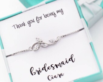Wedding Bracelet Bridesmaid Bracelet Platinum plated Zirconia Bracelet Zirconia Bracelet Wedding Jewelry Bridal Bracelet Bridal Jewelry Dela