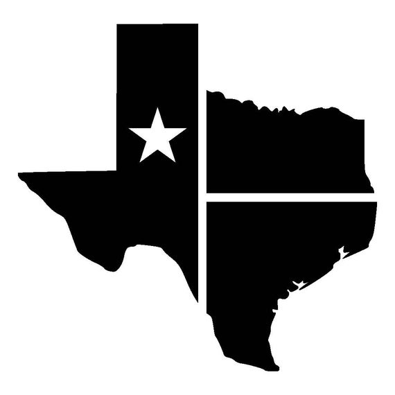 Medium Texas Lone Star State Vinyl Decal 5in by 4.75in