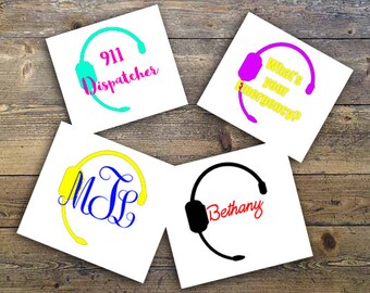 911 Dispatcher Decal, 911 dispatcher gift, dispatcher decal, customized decal, yeti decal, dispatcher gift, customized monogram, car decal