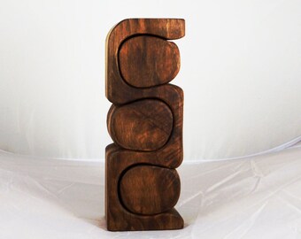 Three drawer Walnut jewelry box