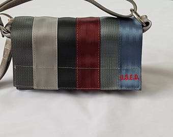 Recycled Seatbelt bag, purse, satchel, upcycled