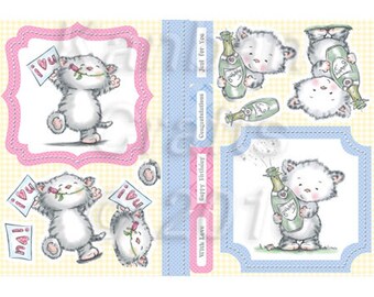 Kitten blue / pink KBPCT1249 background
