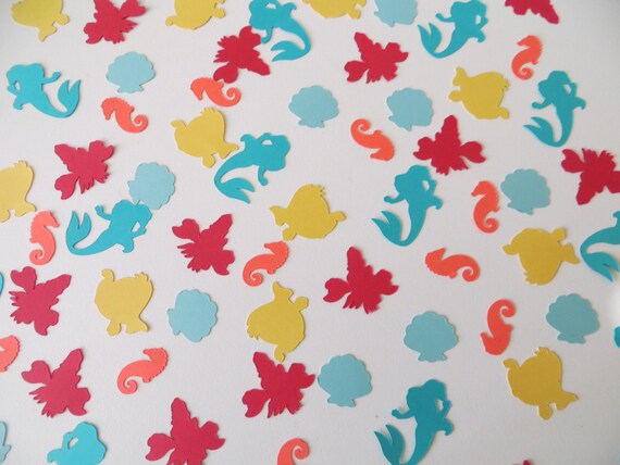 Little Mermaid Confetti - Set of 150 - Ariel Confetti - Handmade ... Little Mermaid Confetti - Set of 150 - Ariel Confetti - Handmade ...