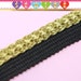 1yd 1/4"W Metallic Gold Braided Edge Black Flange Piping Trim|Flanged Piping Cord | Piping Trim|Cord Edge Trim| Piping Cord | Lip Cord