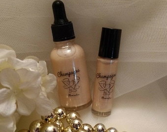 Champagne Highlighter~Gold Liquid Illuminator~Gold Liquid Highlighter~Makeup Primer~Iridescent Highlighter~ Liquid Shimmer~