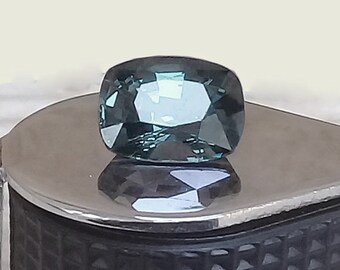 Stunning Grayish Blue NATURAL SPINEL / 3.54 Carats/ Very Good luster / Cushion mixed cut/ Fantastic stone