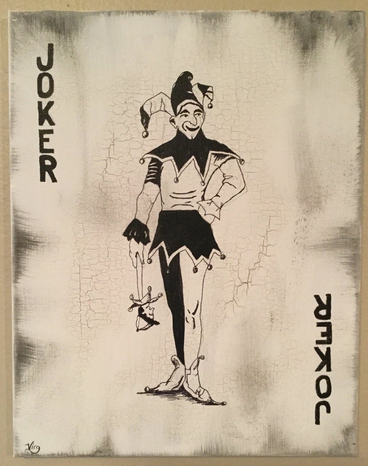 Joker Art Joker Card playing Cards Art original man cave art