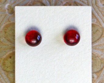 Dichroic Glass Earrings, Garnet Red DGE-1398