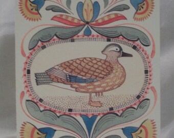 1987 Wag-Tag Birthday Card Fraktur Design