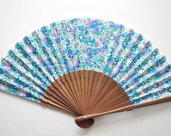 Fabric Small Flower Hand Fan with sleeve - multicolor hand fan,Handheld Folding Fan, Japanese Hand Fan,folding fan