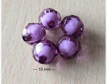 Bag of tasca lilac faceted beads