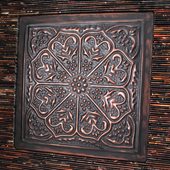 RUSTIC dark brown metal wall artmade from recycled magazines