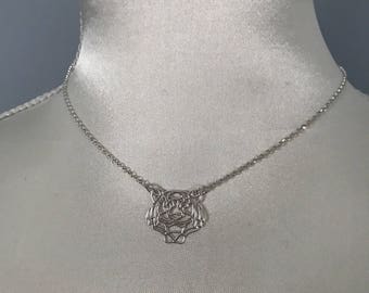 Necklace in 925 sterling silver tiger head
