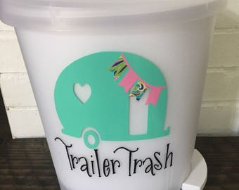 Trailer trash decal - trailer decal - trailer trash - trailer decor - camper decal - trailer - camper decor- rv decor - camper trash can