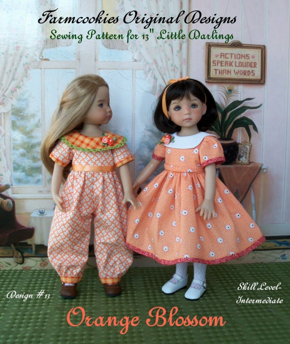 PDF Sewing Pattern / ORANGE BLOSSOM for Dianna Effner's 13" Little Darling Dolls