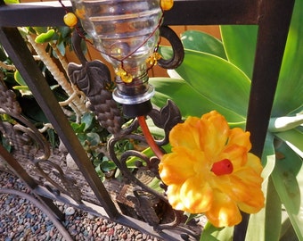 Handcrafted Glass Hummingbird Feeder