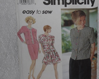 Simplicity 7867 Pattern Misses' Jacket, Wide Leg Shorts & Skirt Size 10 12 14 16 Uncut Easy
