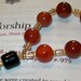 Ecumenical Episcopal Anglican Protestant Prayer Bead Chaplet - Red Carnelian - Goldtone - Black