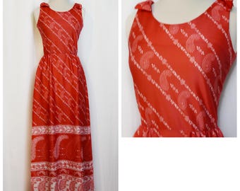 Carole King Red Paisley Maxi Dress