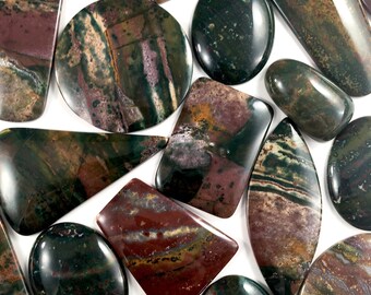 Bloodstone Cabochon Lots // Bloodstone Cabochon // Gems // Cabochons // Jewelry Making Supplies / Village Silversmith