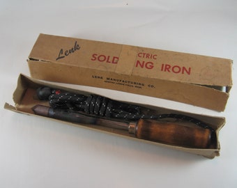 1950's Vintage Wood Handled Lenk No. 100-1 Pointed Tip Soldering Iron