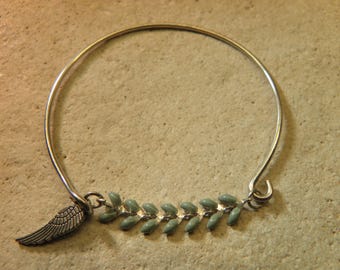 Grey enamel chain Bangle Bracelet