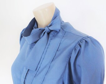 Vintage Blouse, UK12, Vintage Clothing, Blue Shirt, Blouse, Ladies Clothing, Vintage Shirt, Boho Top, Bohemian Clothing, Pinup Clothing