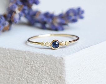 Sapphire Ring, Gold Ring, Sapphire, Stacking Rings, Birthstone Ring, 9ct Gold Ring, Dainty Ring, Gold Stacking Ring, Solid Gold Ring