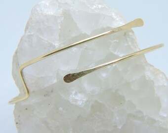 Upper Arm Jewelry - Armlet - Armband - Gold Hammered Offset Geometric Angle Arm Band - Upper Arm Bracelet - Brass Bronze Copper Silver