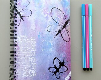 Pretty notebook, romantic journal, notebook, pink