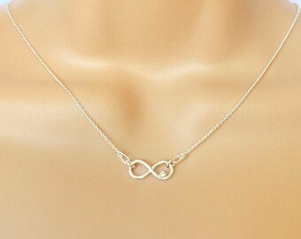 Sterling Silver Infinity Necklace, Infinity Swarovski Crystal Necklace, Friends Necklace, Sisters Necklace, Bridesmaids Necklace