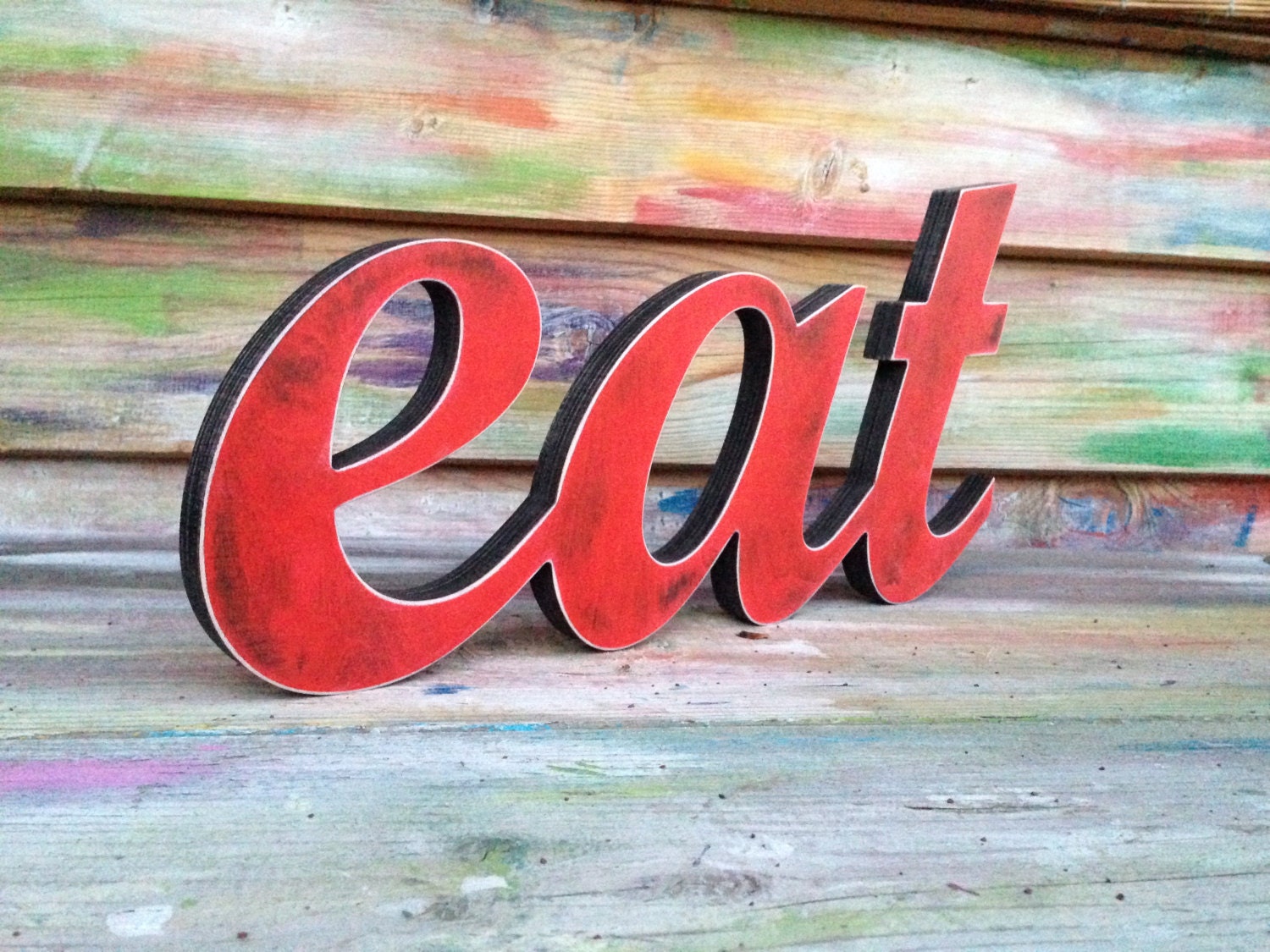 eat sign kitchen sign wood sign EAT vintage decorbig
