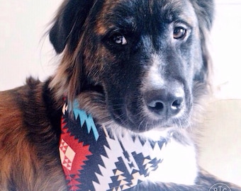 Native DOG Canvas Bandana! FREE SHIPPING! Personalization option! Tie Bandana! Snap bandana! Cat bandana