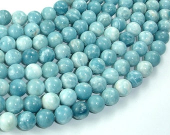 Larimar Quartz, 8mm Round Beads, 15.5 Inch, Full strand, Approx 50 beads, Hole 1mm (301054002)