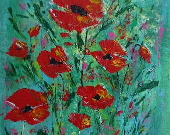 Poppy 2 original art on canvas