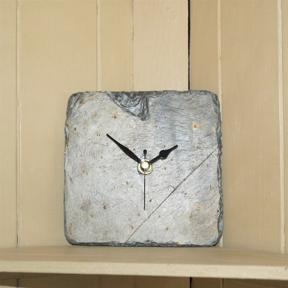 Cornish reclaimed slate clocks