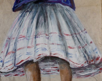painting of a Chinese costume