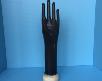 Vintage black ceramic glove mold