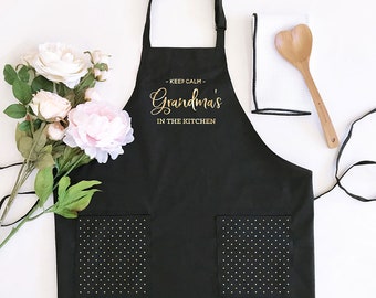 Personalized Grandma Gifts - Mothers Day Gift for Grandma Gift Personalized APRON Gifts for Grandma from Grandkid Grandmother (EB3242CTW)